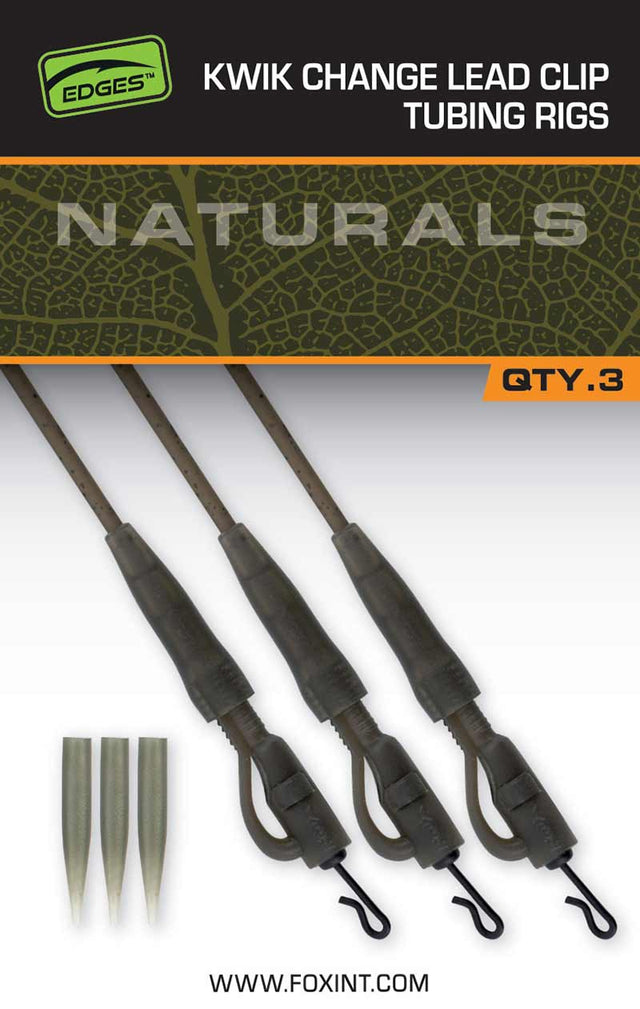 Fox Carp - Edges Naturals Kwik Change Lead Clip Tubing Setup - Hengelsport De Goeie Vangst