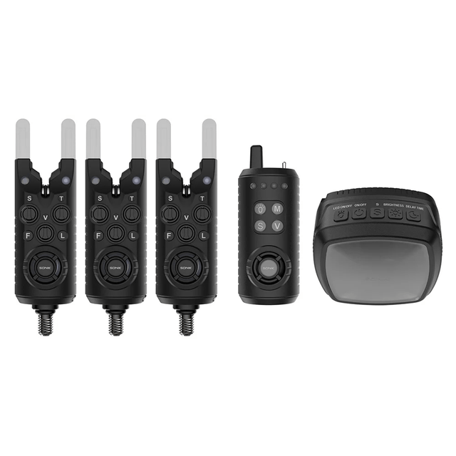 Sonik - Gizmo2 Alarm Set 3+1 + Bivvy Lamp - Hengelsport De Goeie Vangst
