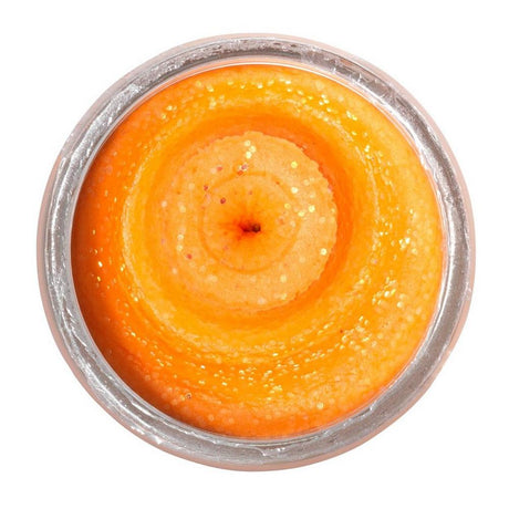 Berkley - Powerbait Natural Glitter Foreldeeg | Garlic Fluo Orange Glitter - Hengelsport De Goeie Vangst