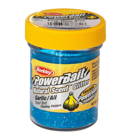 Berkley - Powerbait Natural Glitter Trout Bait | Garlic | Pure Neon Blue - Hengelsport De Goeie Vangst