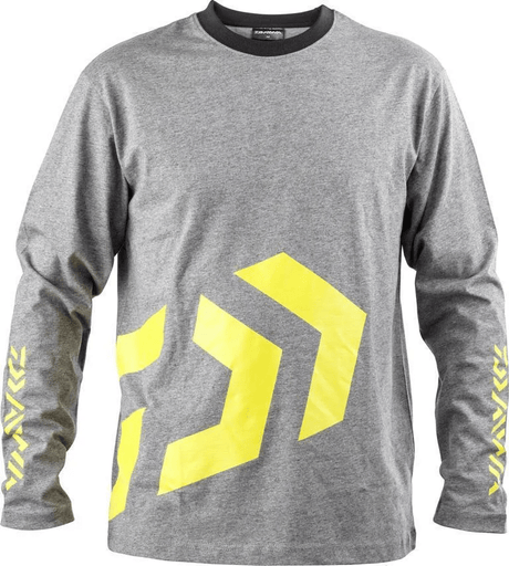 Daiwa - D - Vec T-Shirt LS | Grey / Yellow | Long Sleeve - Hengelsport De Goeie Vangst