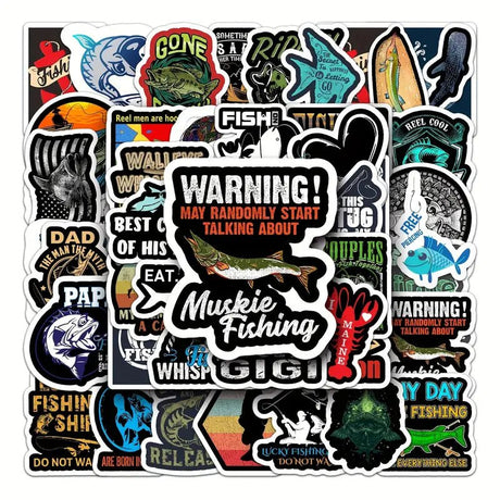 De Goeie Vangst - Stickers - Sportvissen - Set 50 Stuks - Laptop Stickers - Stickervellen - Hengelsport De Goeie Vangst