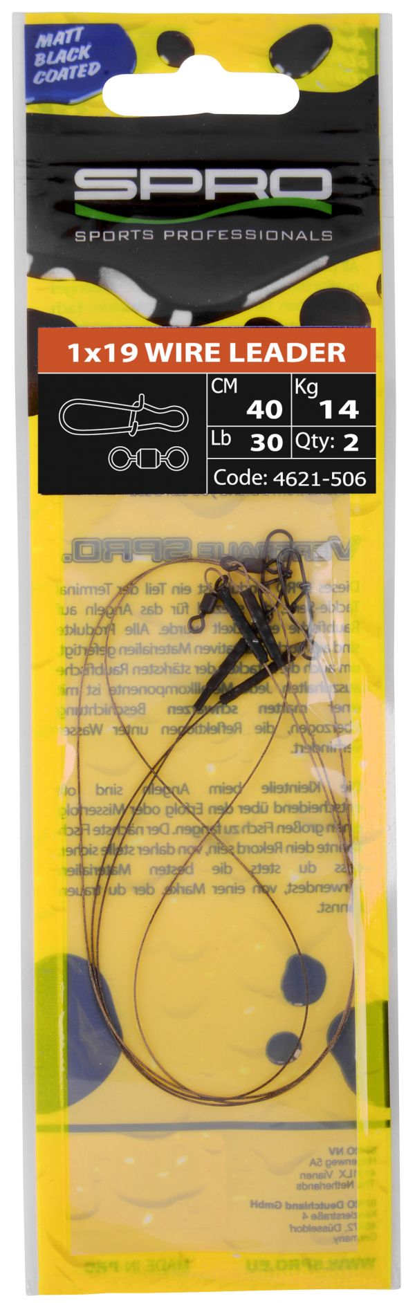 Spro - Matt Black Leader 1X19 Wire - Hengelsport De Goeie Vangst
